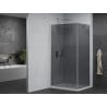 Mexen Pretoria cabină de duș cu deschidere 80 x 90 cm, grafit, crom + cadă Flat - 852-080-090-01-40-4010