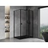 Mexen Mist T cabină de duș batantă dreapta 75 x 90 cm, cadru negru, neagră - 8A4T-075-090-70-70-P