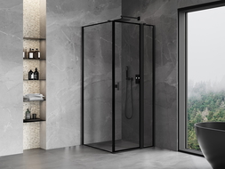 Mexen Mist T zuhanykabin jobbos nyíló 90 x 90 cm, fekete keret, fekete - 8A4T-090-090-70-70-P