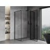 Cabină de duș Mexen Mist T culisantă, dreapta 80 x 110 cm, ramă neagră - 8A4T-080-110-70-70-P