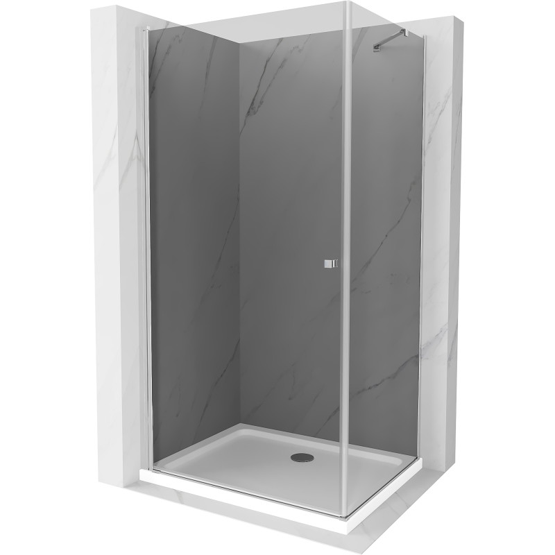 Mexen Pretoria cabina de duș cu deschidere de 80 x 120 cm, grafit, crom + cadă plată - 852-080-120-01-40-4010