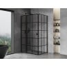 Mexen Mist T cabină de duș batantă stânga 95 x 75 cm, grilaj negru, negru - 8A4T-095-075-70-77-L