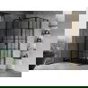 Mexen Mist T cabină de duș pivotantă stânga 70 x 100 cm, grilaj negru, negru - 8A4T-070-100-70-77-L