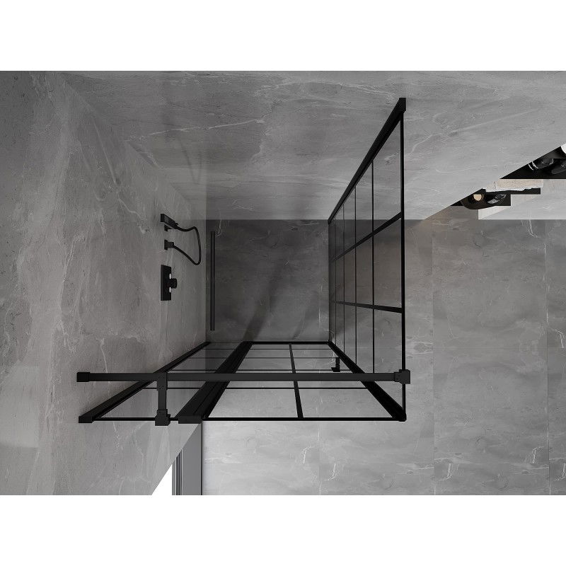 Mexen Mist T zuhanykabin bal oldali 110 x 110 cm, fekete rács, fekete - 8A4T-110-110-70-77-L