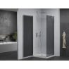 Mexen Pretoria cabină de duș cu deschidere 90 x 90 cm, grafit, crom + cadă Flat - 852-090-090-01-40-4010