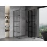 Mexen Mist T cabina de duș dreapta rabatabilă 115 x 75 cm, grilaj negru, neagră - 8A4T-115-075-70-77-P