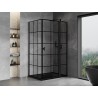 Mexen Mist T jobb nyíló zuhanykabin 115 x 75 cm, fekete rács, fekete - 8A4T-115-075-70-77-P