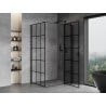Mexen Mist T cabină de duș cu deschidere pe dreapta 90 x 110 cm, grilaj negru, negru - 8A4T-090-110-70-77-P