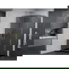 Mexen Pretoria nyílóajtós zuhanykabin 70 x 100 cm, Sötétszürke, Króm + zuhanytálca Flat, Fekete - 852-070-100-01-40-4070