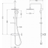 Mexen KX05 set de duș cu pară de tip ploaie și baterie termostatică, Auriu/Alb - 771500591-50