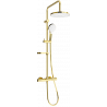 Mexen KX05 set de duș montat pe suprafață cu efect de ploaie și baterie termostatică, aur/alb - 771500591-50