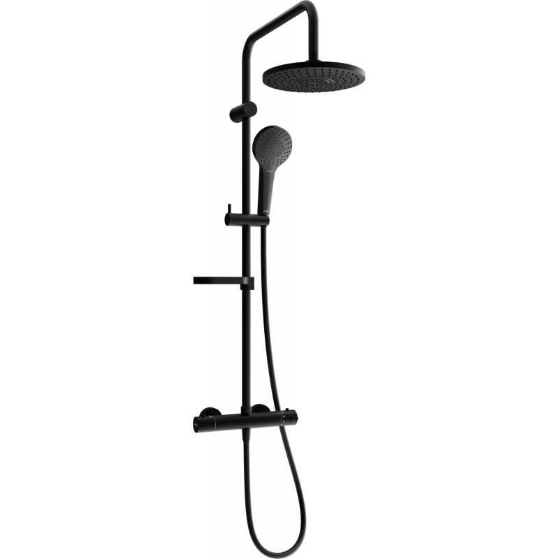 Mexen KX05 set de duș montat pe suprafață cu cap de duș și baterie termostatică, negru - 771500591-70