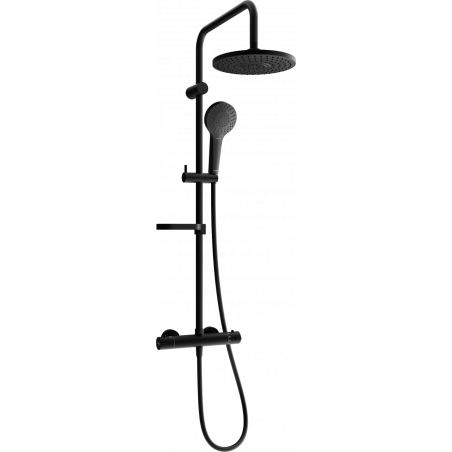 Mexen KX05 set de duș montat pe perete cu sistem de ploaie și baterie termostatică, negru - 771500591-70