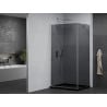 Mexen Pretoria cabină de duș cu uși batante 80 x 90 cm, grafit, crom + cadă Flat, negru - 852-080-090-01-40-4070