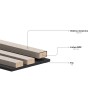 Mexen Lam-F eșantion de lamele de perete acustice, fetru 6 mm, Alb Lucios - S105-054-S