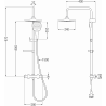 Mexen KX17 set de duș cu pară de tip ploaie și baterie termostatică, Crom - 771501791-00
