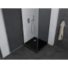Mexen Pretoria cabină de duș cu ușă pivotantă 90 x 90 cm, grafit, crom + cadă Flat, neagră - 852-090-090-01-40-4070