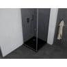 Mexen Pretoria cabină de duș cu ușă pivotantă 90 x 90 cm, grafit, crom + cadă Flat, neagră - 852-090-090-01-40-4070