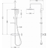 Mexen KX17 set de duș montat pe perete cu duș fix și baterie termostatică, negru - 771501791-70