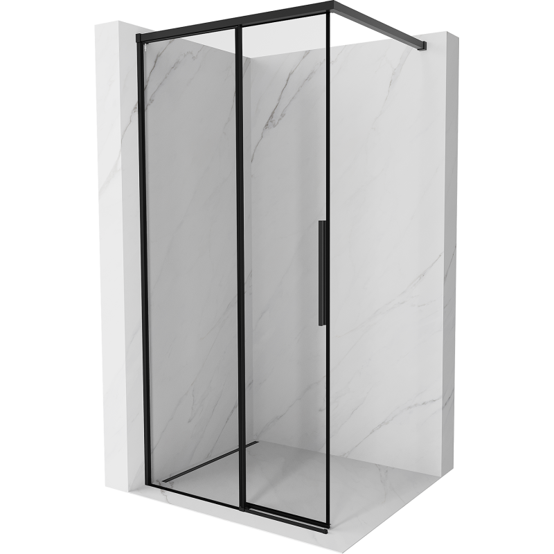 Mexen Rox Walk-in zuhanyfal bal 120 x 200 cm, fekete keret 8 mm, fekete - 8C2-120-003-70-70-L