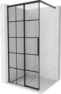 Mexen Rox Walk-in zuhanyfal bal 85 x 200 cm, fekete rács, 8 mm, fekete - 8C2-085-003-70-77-L