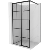 Mexen Rox Walk-in zuhanyfal bal oldali 95 x 200 cm, fekete rácsos 8 mm, fekete - 8C2-095-003-70-77-L