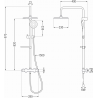 Mexen KX33 set de duș cu pară de tip ploaie și baterie termostatică, Crom - 771503391-00