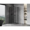Mexen Mist Duo cabină de duș pivotantă 85 x 85 cm, transparent, negru - 8A4-085-085-70-00