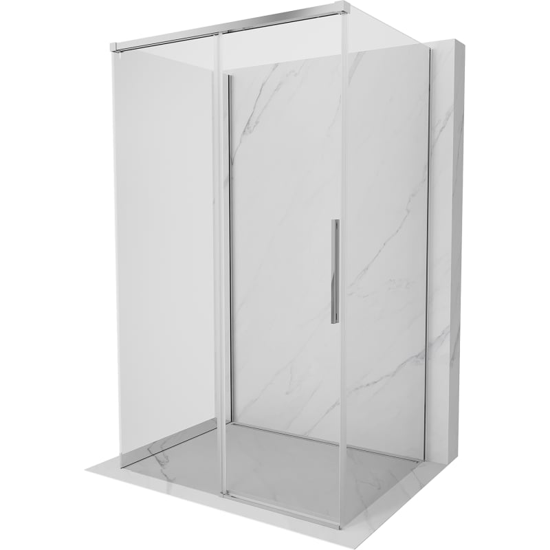 Mexen Rox-3S 3-oldalú tolóajtós zuhanykabin 135 x 70 cm, átlátszó, króm - 8C2-135-070-01-00-3S