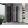 Mexen Mist Duo cabină de duș batantă 85 x 85 cm, cadru negru, negru - 8A4-085L-085P-70-70