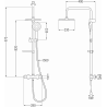 Mexen KX33 set de duș cu pară de tip ploaie și baterie termostatică, Neagră - 771503391-70