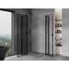 Mexen Mist Duo cabină de duș pivotantă 100 x 90 cm, ramă neagră, neagră - 8A4-100L-090P-70-70
