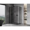 Mexen Mist Duo cabină de duș pivotantă 100 x 90 cm, ramă neagră, neagră - 8A4-100L-090P-70-70
