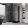 Mexen Mist Duo cabină de duș pivotantă 100 x 90 cm, ramă neagră, neagră - 8A4-100L-090P-70-70