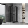 Mexen Mist Duo nyíló zuhanykabin 115 x 115 cm, fekete keret, fekete - 8A4-115L-115P-70-70
