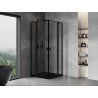 Mexen Mist Duo cabină de duș cu deschidere 115 x 115 cm, ramă neagră, neagră - 8A4-115L-115P-70-70