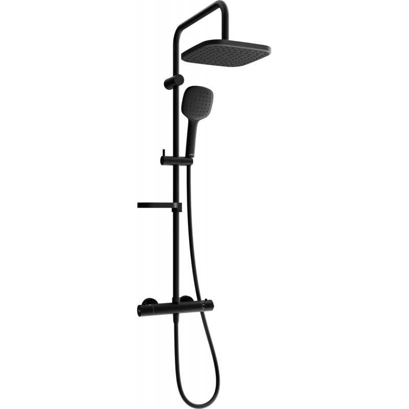 Mexen KX33 set de duș de suprafață cu duș fix și baterie termostatică, negru - 771503391-70