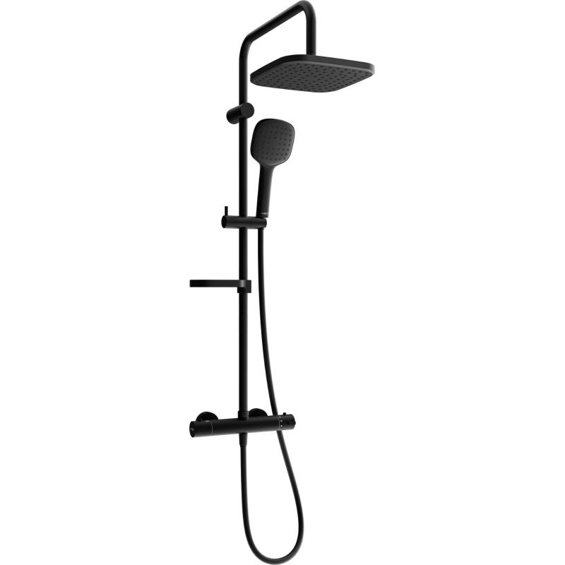 Mexen KX33 set de duș montat pe perete cu cap de duș și baterie termostatică, negru - 771503391-70