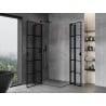 Mexen Mist Duo nyitható zuhanykabin 120 x 90 cm, fekete rácsos, fekete - 8A4-120L-090P-70-77