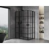 Mexen Mist Duo nyitható zuhanykabin 120 x 90 cm, fekete rácsos, fekete - 8A4-120L-090P-70-77