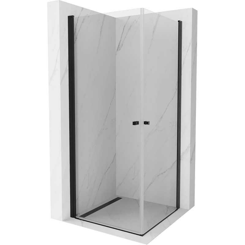 Mexen Pretoria Duo cabină de duș cu ușă batantă 100 x 100 cm, transparent, negru - 852-100-100-70-00-02