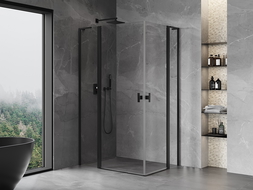 Mexen Mist L Duo cabină de duș pivotantă 120 x 90 cm, transparentă, neagră - 8A4L-120-090-70-00