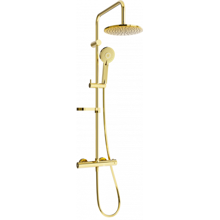 Mexen KX40 set de duș cu pară de tip ploaie și baterie termostatică, Aurie - 771504091-50