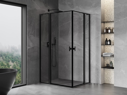 Mexen Mist L Duo nyíló zuhanykabin 120 x 90 cm, fekete keret, fekete - 8A4L-120L-090P-70-70