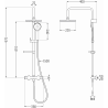 Mexen KX40 set de duș montat la suprafață cu duș deasupra și baterie termostatică, aur roz - 771504091-60
