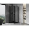 Cabină de duș pliantă Mexen Mist L Duo 115 x 115 cm, cadru negru, negru - 8A4L-115L-115P-70-70