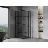 Mexen Mist L Duo cabină de duș pivotantă 115 x 115 cm, grilaj negru, negru - 8A4L-115L-115P-70-77