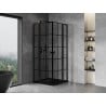 Mexen Mist L Duo cabină de duș pivotantă 115 x 115 cm, grilaj negru, negru - 8A4L-115L-115P-70-77