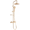 Mexen KX40 set de duș montat pe suprafață cu ploaie și baterie termostatică, aur roz - 771504091-60