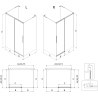 Mexen Rox-3S L 3-falú tolóajtós zuhanykabin 150 x 70 cm, átlátszó, króm - 8C2L-150-070-01-00-3S